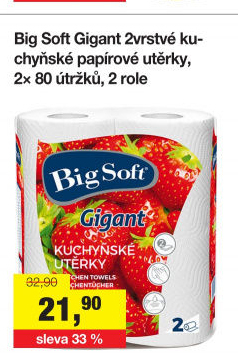 Kuchyňské utěrky 2vrstvé Gigant Big Soft