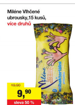 Vlhčené ubrousky Miléne