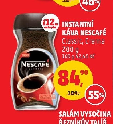 Instantní káva Nescafé Classic, Crema