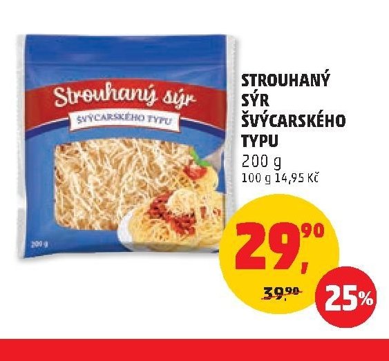 Strouhaný sýr švýcarského typu