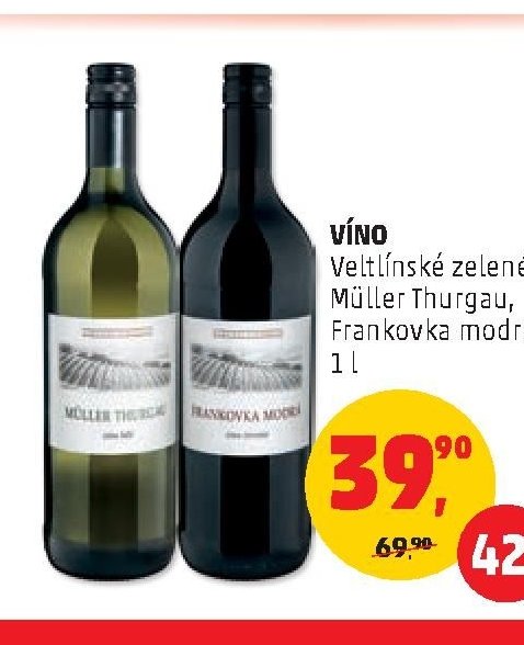 VÍNO Veltlínské zelené, Müller Thurgau, Frankovka modrá