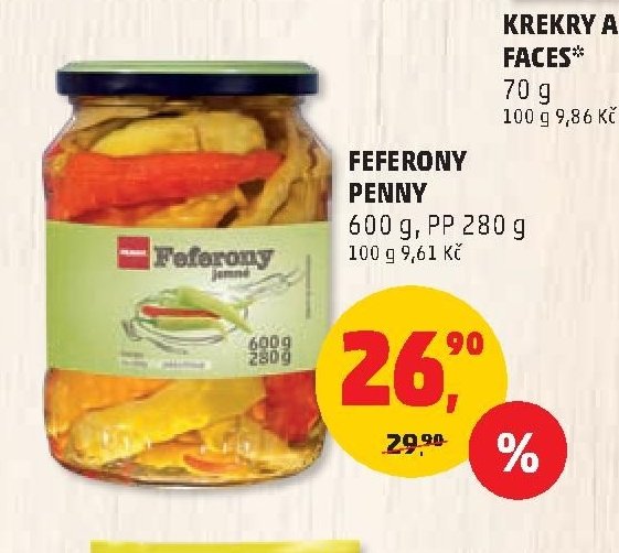 Feferony Penny 600 g, PP 280 g