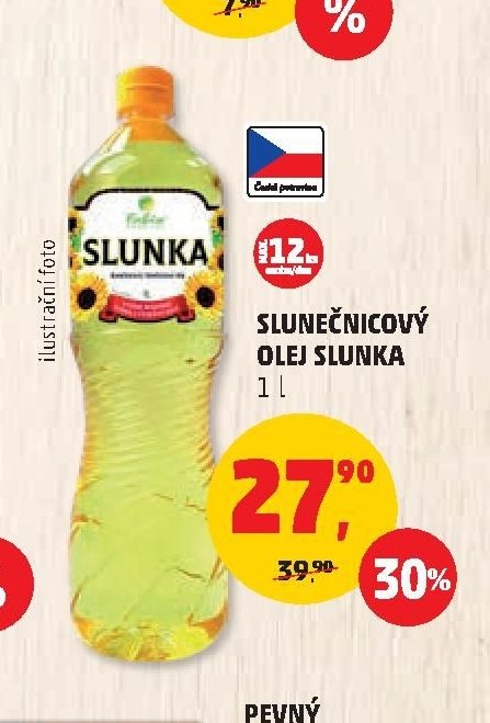 Slunečnicový olej Slunka 1 l