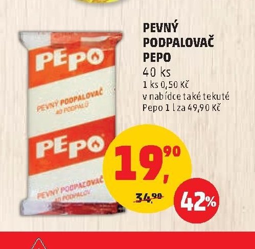 Pevný podpalovač Pepo 40 ks