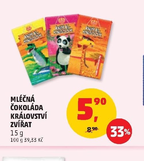 MLÉČNÁ ČOKOLÁDA KRÁLOVSTVÍ ZVÍŘAT
