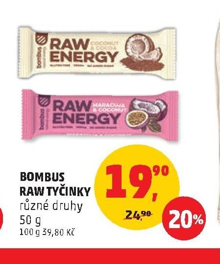 BOMBUS RAW TYČINKY různé druhy 50 g