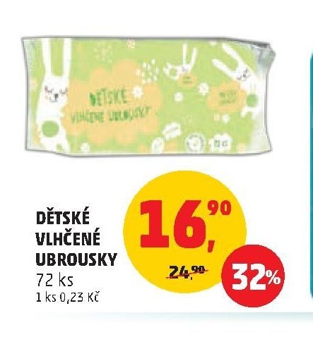 DĚTSKÉ VLHČENÉ UBROUSKY 72 ks