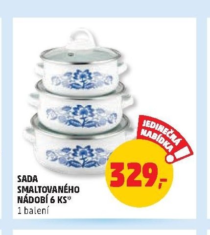 Sada smaltovaného nádobí 6 ks