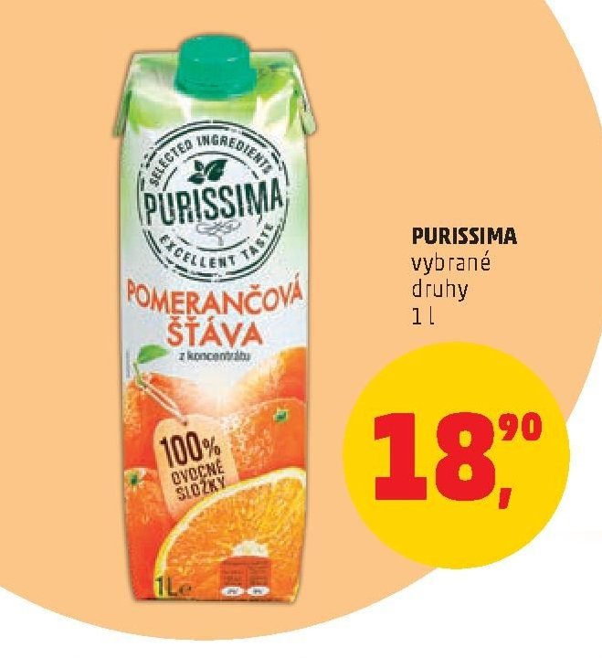 Purissima pomerančová šťáva