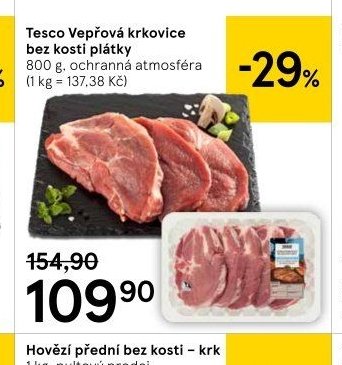 Tesco Vepřová krkovice bez kosti plátky