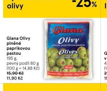 Giana Olivy plněné paprikovou pastou