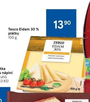 Tesco Eidam 30% plátky 100 g