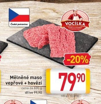 Mělněné maso vepřové + hovězí