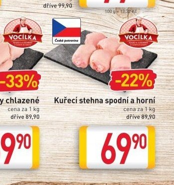 Kuře + 2 čtvrtky chlazené