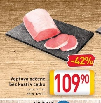 Vepřová pečeně bez kosti v celku