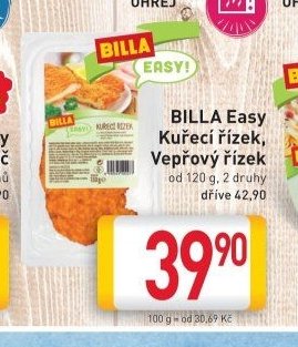 BILLA Easy Kuřecí řízek, Vepřový řízek
