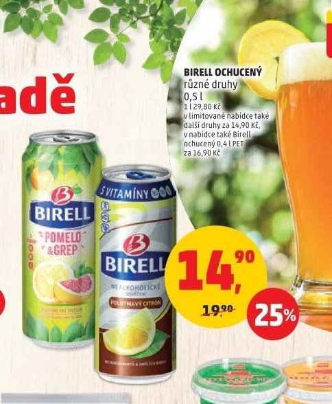 Birell ochucený různé druhy 0,5 l