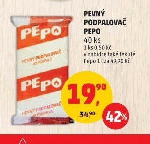 Pevný podpalovač Pepo 40 ks