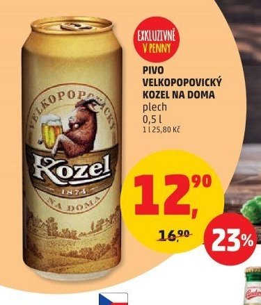 PIVO VELKOPOPOVICKÝ KOZEL NA DOMA plech 0,5 l