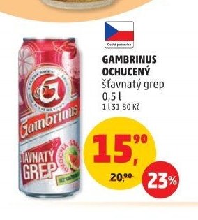 GAMBRINUS OCHUCENÝ šťavnatý grep 0,5 l