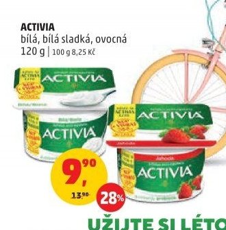 ACTIVIA bílá, bílá sladká, ovocná 120 g
