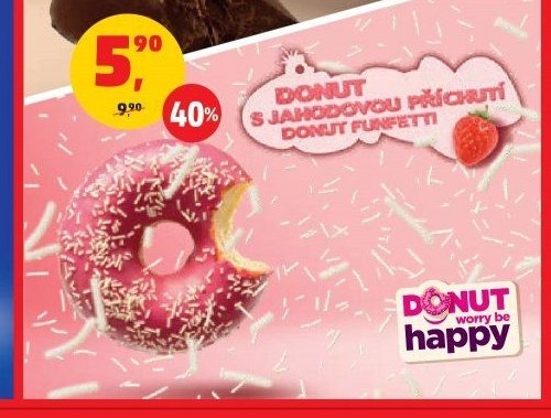 Donut s jahodovou příchutí