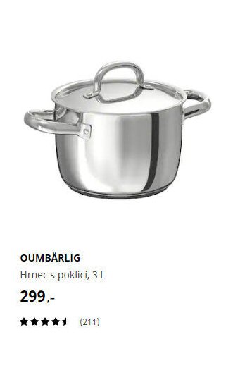 OUMBÄRLIG Hrnec s poklicí, 3 l - IKEA akcniletaky.com