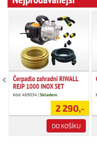 Čerpadlo zahradní RIWALL REJP 1000 INOX SET - UNI HOBBY akcniletaky.com