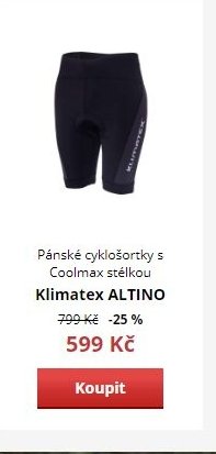 Pánské cyklošortky s Coolmax stélkou Klimatex ALTINO