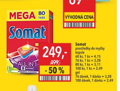 Somat prostředky do myčky