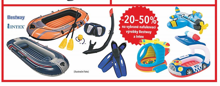 na vybrané nafukovací výrobky Bestway a Intex