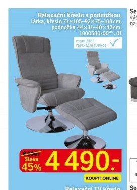 Relaxační křeslo s podnožkou