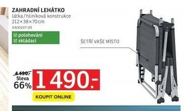 ZAHRADNÍ LEHÁTKO Látka / hliníková konstrukce 212 x 38 x 70 cm - ASKO akcniletaky.com