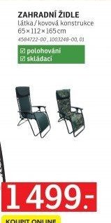 ZAHRADNÍ ŽIDLE Látka / kovová konstrukce 65 x 112 x 165 cm - ASKO akcniletaky.com