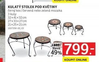 KULATÝ STOLEK POD KVĚTINY - ASKO akcniletaky.com