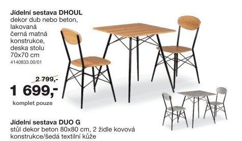 Jídelní sestava DHOUL - Sconto nábytek akcniletaky.com