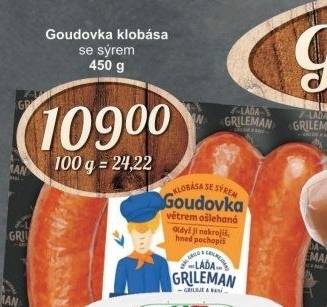 Klobása Goudovka větrem ošlehaná Láďa Grileman Kostelecké uzeniny