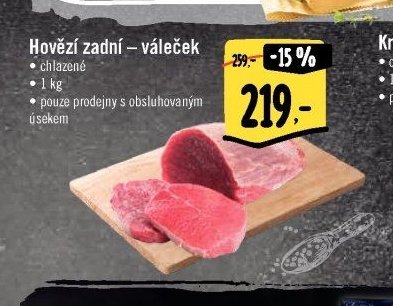 Hovězí zadní – váleček