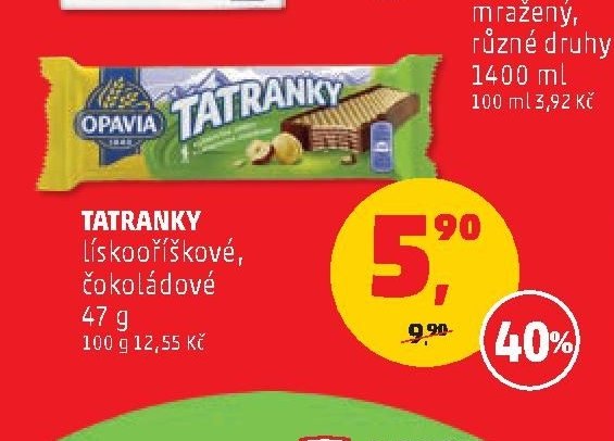 TATRANKY lískooříškové, čokoládové 47 g
