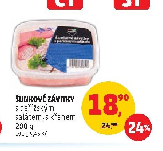 ŠUNKOVÉ ZÁVITKY s pařížským salátem, s křenem 200 g