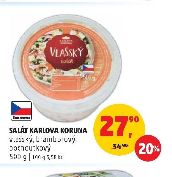 SALÁT KARLOVA KORUNA vlašský, bramborový, pochoutkový 500 g