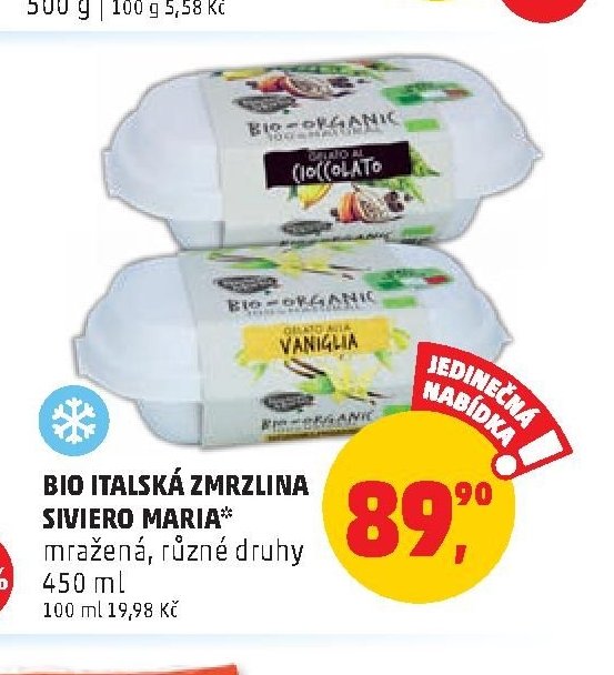 BIO ITALSKÁ ZMRZLINA SIVIERO MARIA* mražená, různé druhy 450 ml