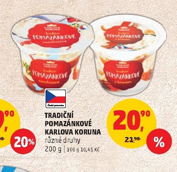 Tradiční pomazánkové Karlova Koruna