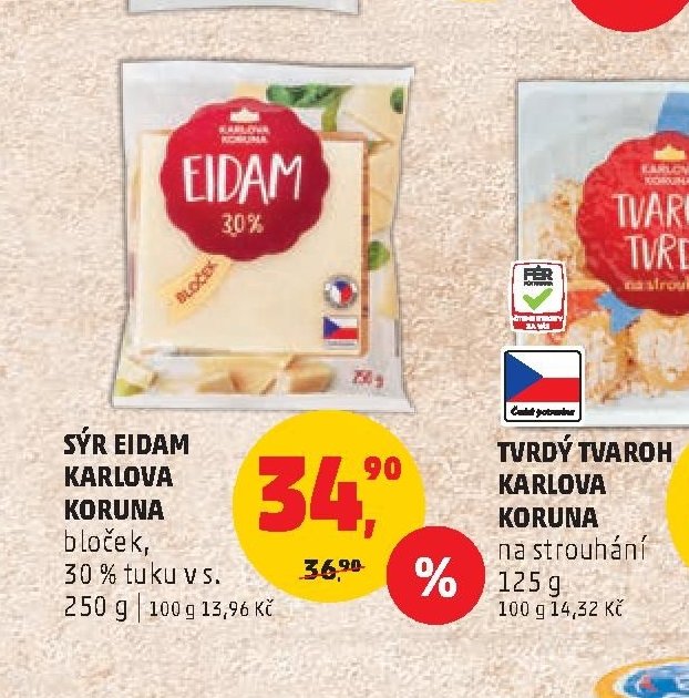 Sýr Eidam Karlova Koruna