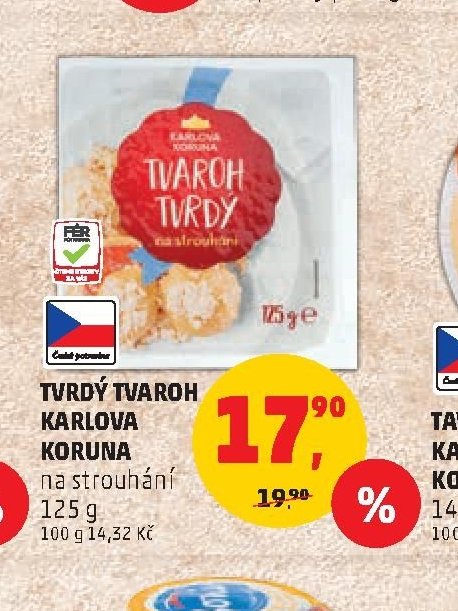 Tvrdý tvaroh Karlova Koruna