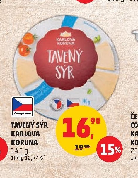 Tavený sýr Karlova Koruna