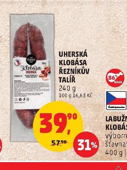 UHERSKÁ KLOBÁSA ŘEZNÍKŮV TALÍŘ