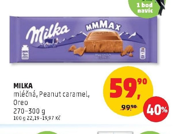 MILKA mléčná, Peanut caramel, Oreo