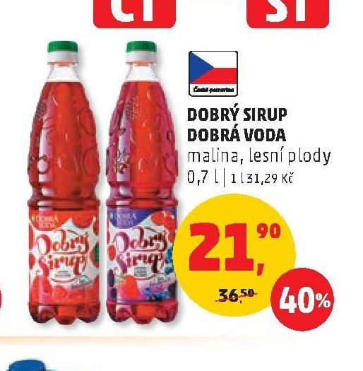 DOBRÝ SIRUP DOBRÁ VODA malina, lesní plody