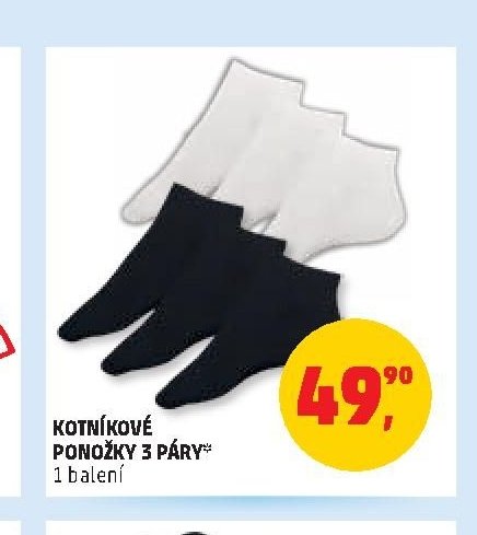 KOTNÍKOVÉ PONOŽKY 3 PÁRY